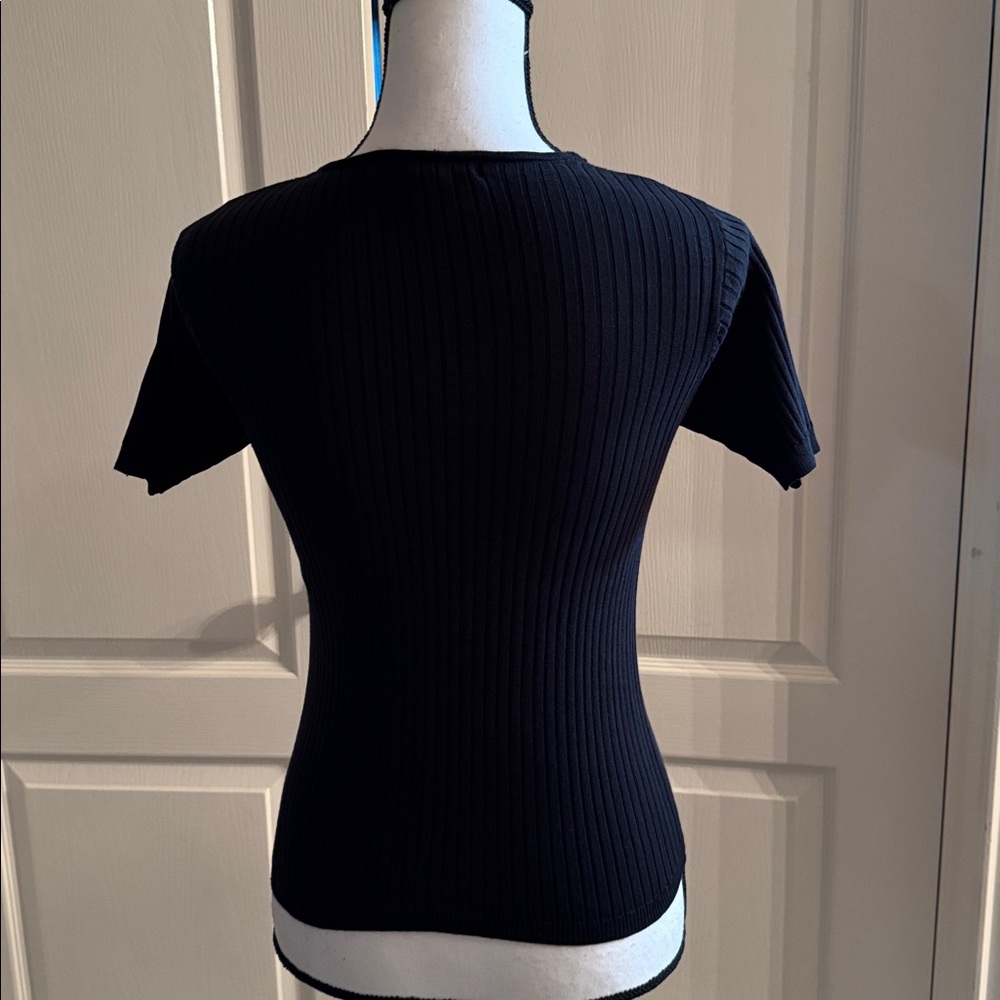 Black Ribbed Top - Size Small - Picture 4 of 11
